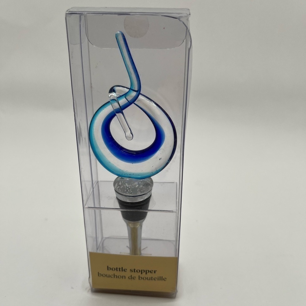 NIB Pier 1 Blue Glass Bottle Stopper